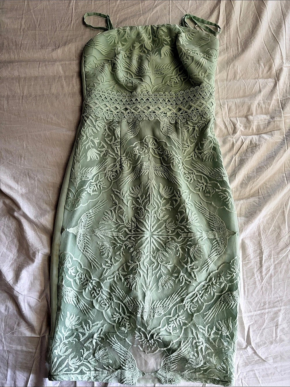 Lipsy London Lipsy Love Michelle Keegan Embroidered Cami Midi Dress Green Size 6